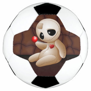 Voodoo Doll Cartoon in Love Soccer Ball