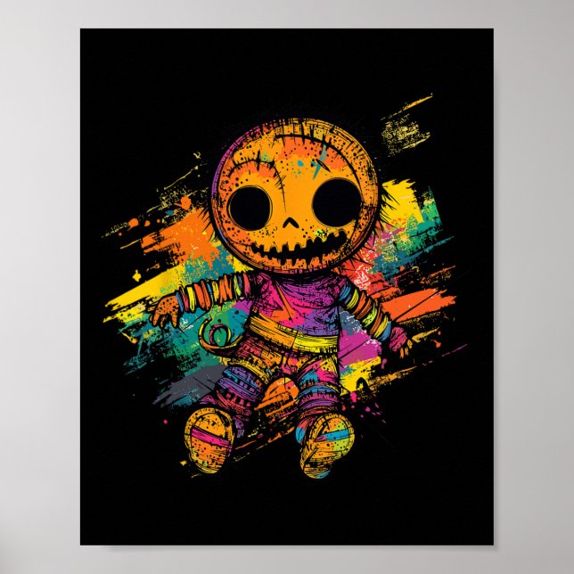 Voodoo Doll Creepy Cute Halloween  Poster (Front)