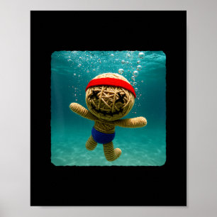 Voodoo Doll Diving Underwater Ocean Diver Swimming Poster