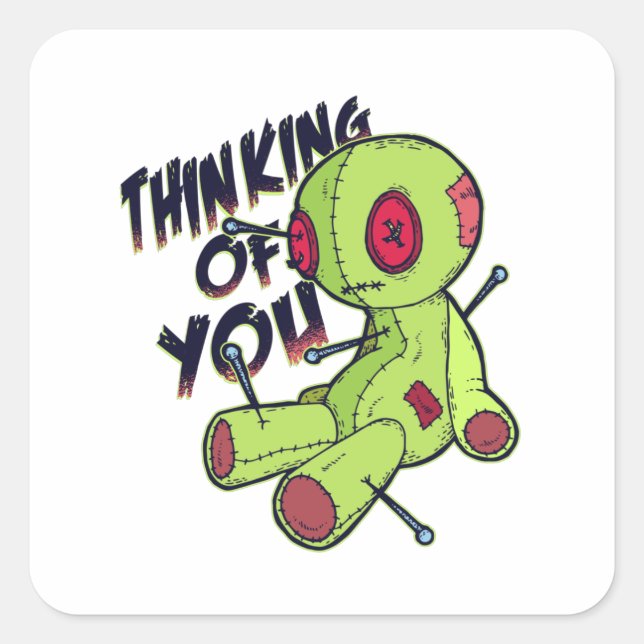 Voodoo Doll Square Sticker (Front)