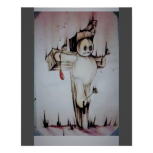 Voodoo Doll Stencil — Original Dark Art Print