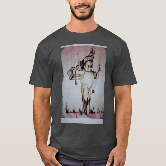 Voodoo Doll Stencil — Original Dark Art Tee (Front)