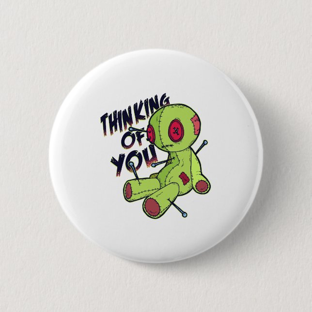 Voodoo Doll Thinking of You 6 Cm Round Badge (Front)