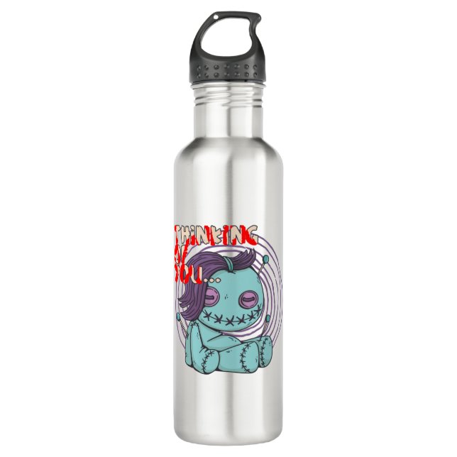 Voodoo Doll Thinking of you 710 Ml Water Bottle (Front)