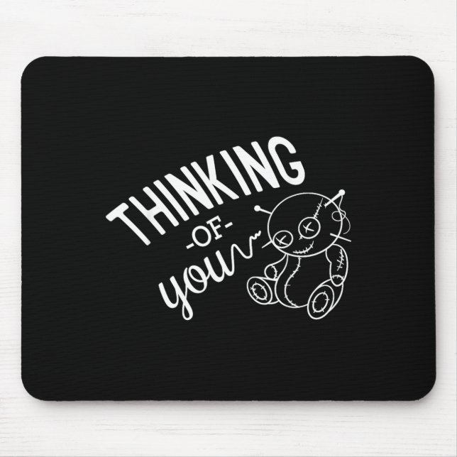 Voodoo Doll Thinking of You Funny Halloween Mouse Pad (Front)