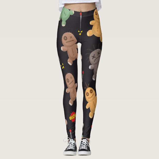 Voodoo Dolls Pattern Leggings (Front)