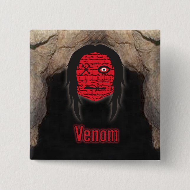 Voodoo Heads ~ Cave 15 Cm Square Badge (Front)