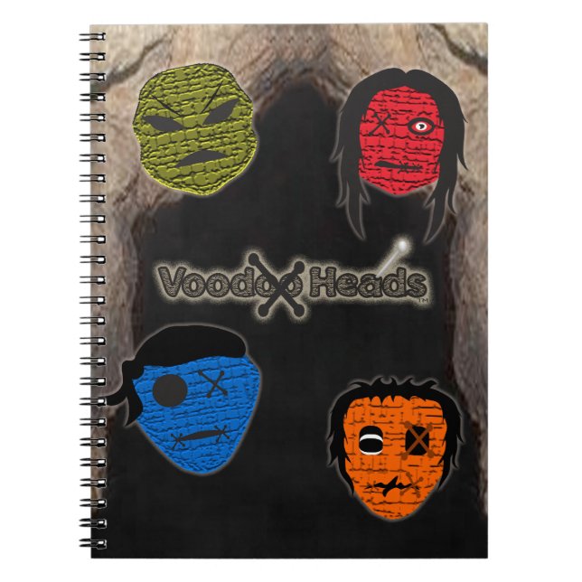 Voodoo Heads ~ Cave Spiral Notebook (Front)
