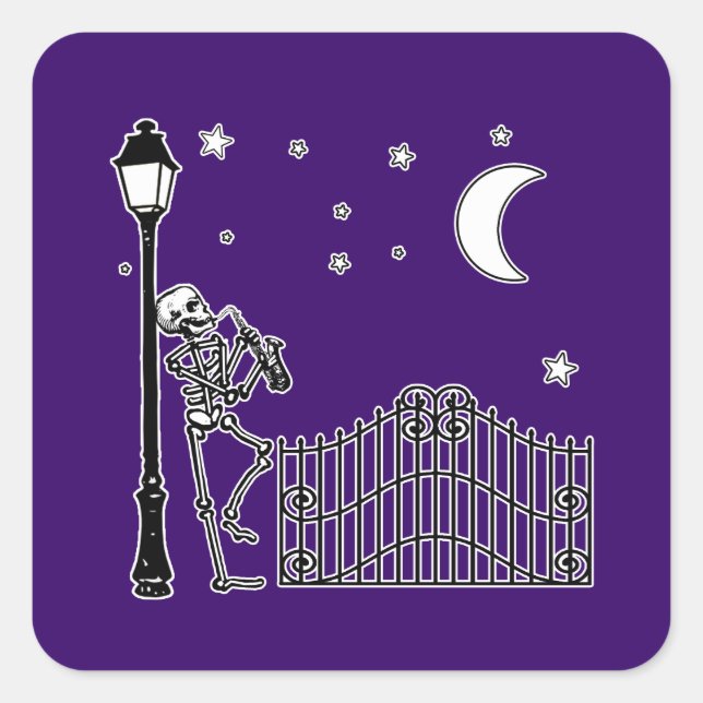 Voodoo Jazz Saxophone Player Square Sticker (Front)