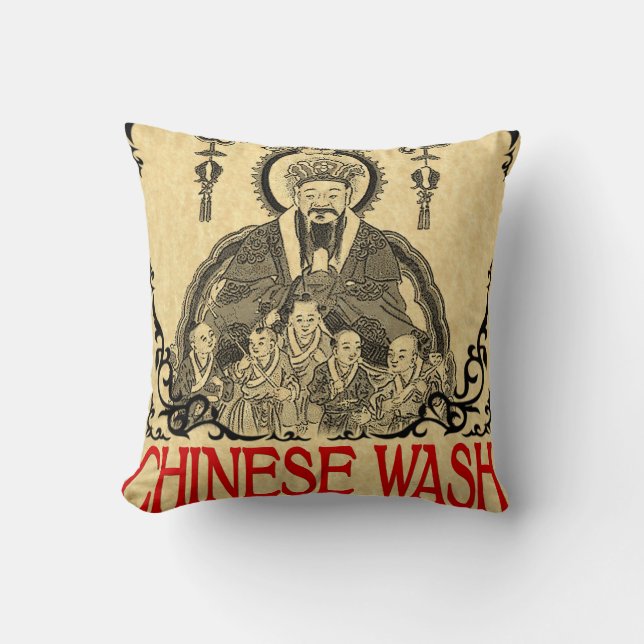 Voodoo Mama's Chinese Wash Art Pillow (Front)