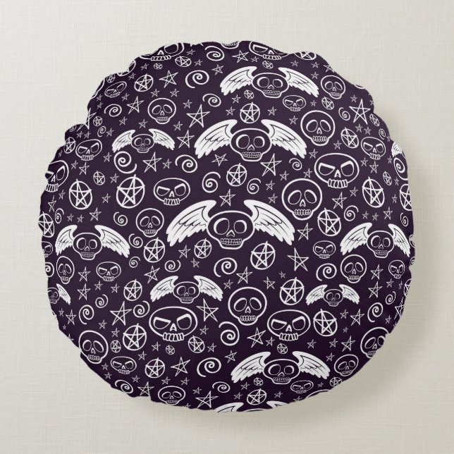 "Voodoo" Pattern Round Cushion (Front)
