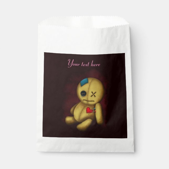 Voodoo Rag Doll with buttons Patches and Pins Favour Bags (Front)