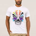 Voodoo Rainbow Skull T-Shirt<br><div class="desc">A colourful tribal skull for this modern design.</div>