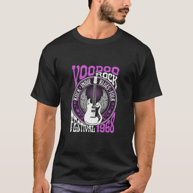 Voodoo Rock Festival Blues Rock Guitar T-Shirt (Front)