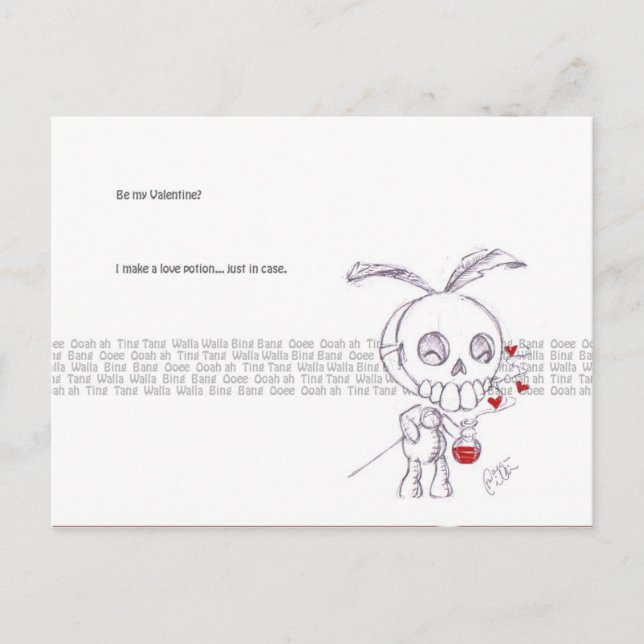 Voodoo Valentine Holiday Postcard (Front)