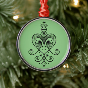 Voodoo Veve Erzulie Metal Tree Decoration