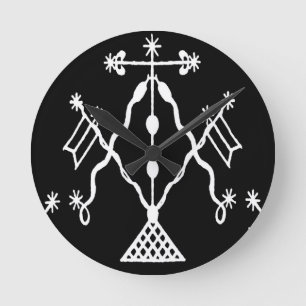 VooDou Tribal Decor Round Clock