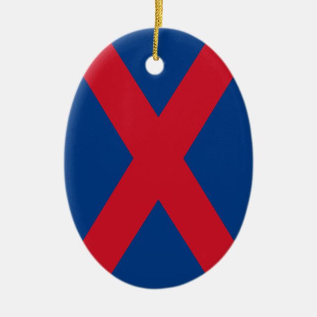 Voortrekker Flag Ceramic Tree Decoration (Front)