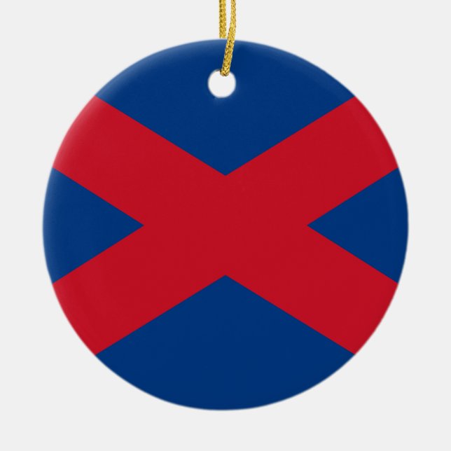 Voortrekker Flag Ceramic Tree Decoration (Front)