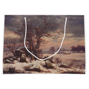 Vordingborg in Winter by J.C. Dahl Fine Art Large Gift Bag