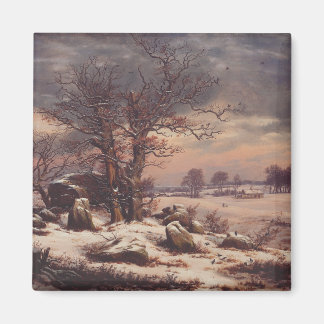 Vordingborg in Winter by J.C. Dahl Fine Art Magnet