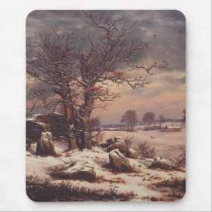 Vordingborg in Winter by J.C. Dahl Fine Art Mouse Pad