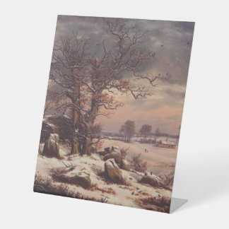 Vordingborg in Winter by J.C. Dahl Fine Art Pedestal Sign
