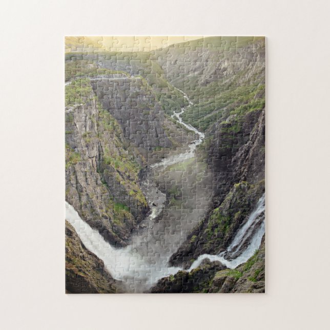 Voringsfossen waterfall in Norway jigsaw puzzle (Vertical)