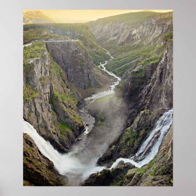 Voringsfossen waterfall in Norway poster (Front)