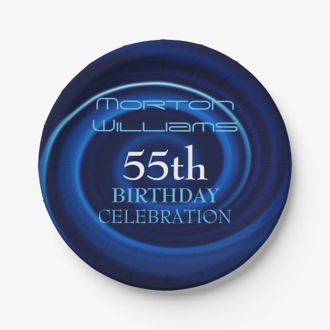 Vortex 55th Birthday Celebration Paper Plate (Front)