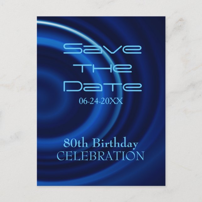 Vortex 80th Birthday Save the Date Postcard (Front)