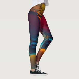 Vortex of Colours: An Abstract Dance of Oil Leggings