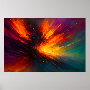 Vortex of Light - Abstract Firestorm in Motion Poster