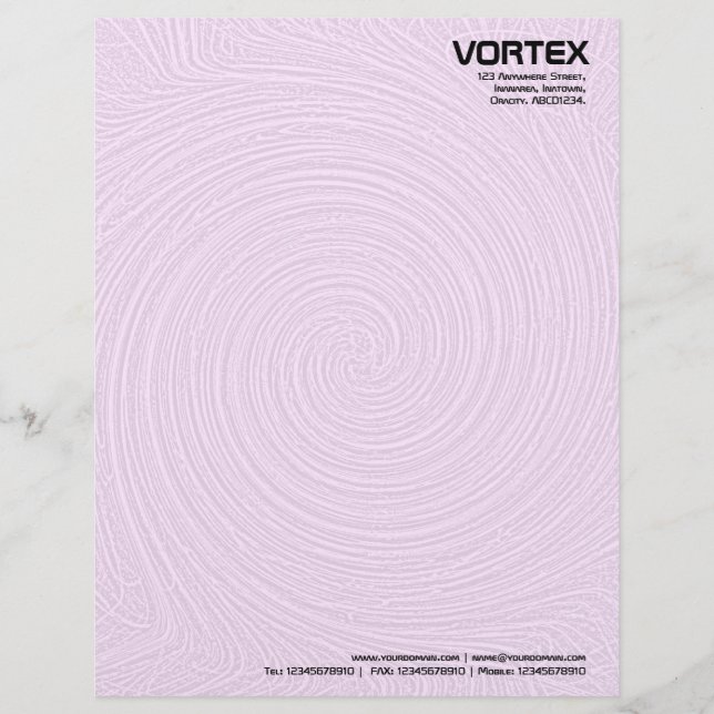 Vortex - Pink Custom Letterhead (Front)