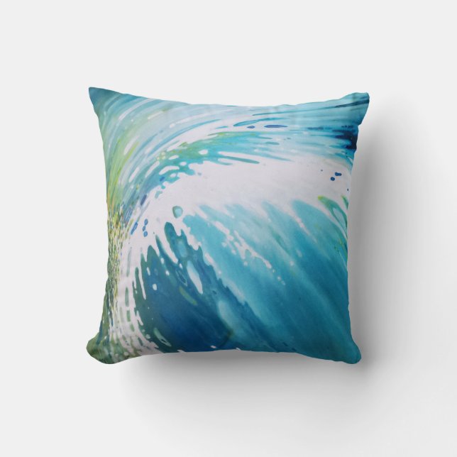 Vortex Wave Coastal Beach Abstract Pillow by Juul (Front)