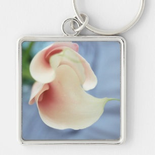 Vortex White Calla Lily Art Photo Keychain