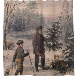 Vorweihnacht   F Kruger  German Christmas Shower Curtain