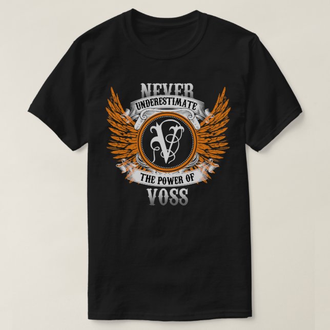 Voss Name Shirt Never Underestimate The Power Of V (Design Front)