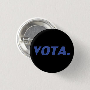 Vota vote in Spanish blue black modern political 3 Cm Round Badge