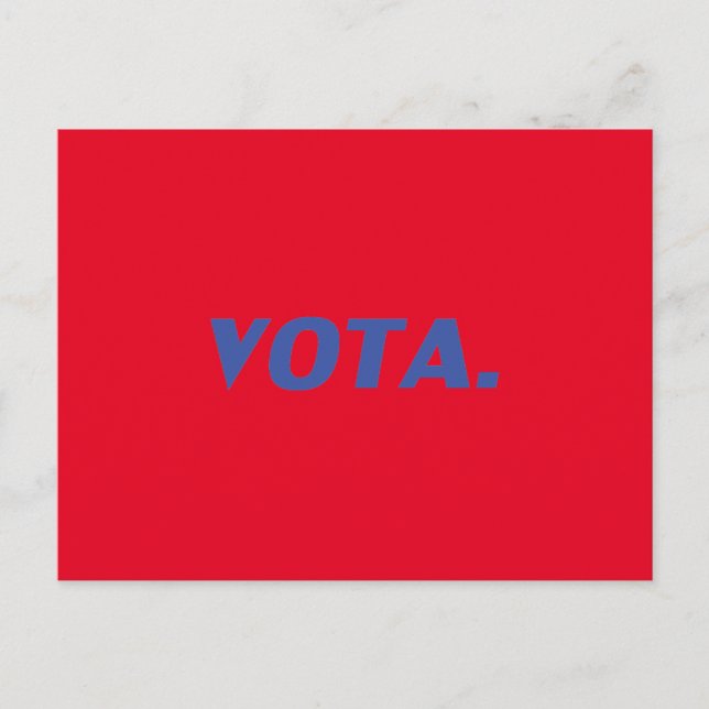 Vota vote in Spanish Español blue red modern Postcard (Front)