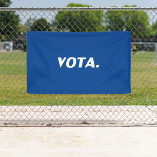 Vota vote in Spanish white blue modern political Banner