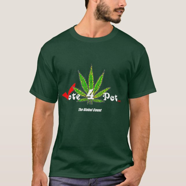 Vote4Pot Black T-Shirt (Front)