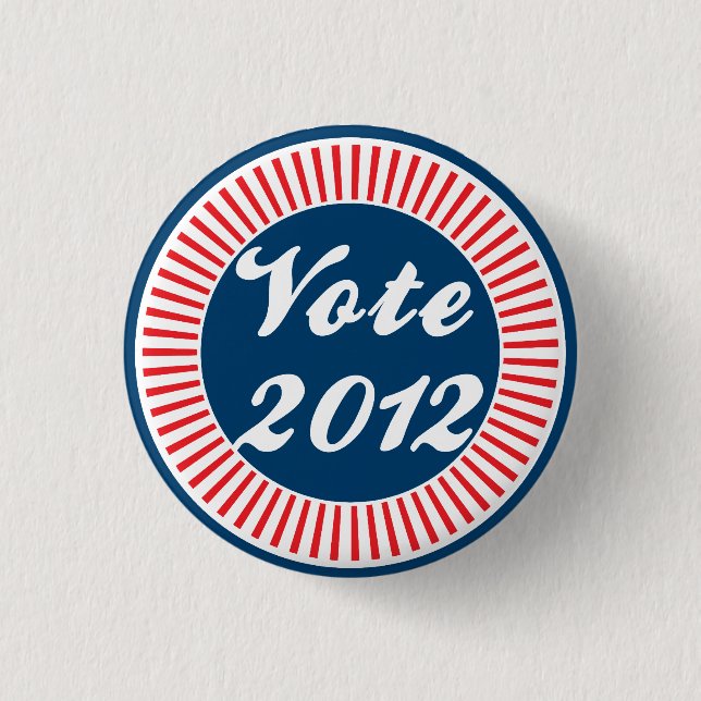 Vote 2012 Election 3 Cm Round Badge (Front)
