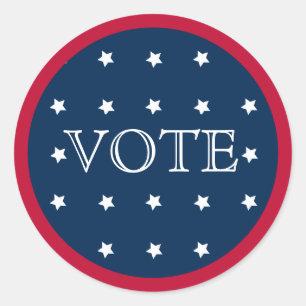 Vote 2018 Elegant Red White and Blue Classic Round Sticker