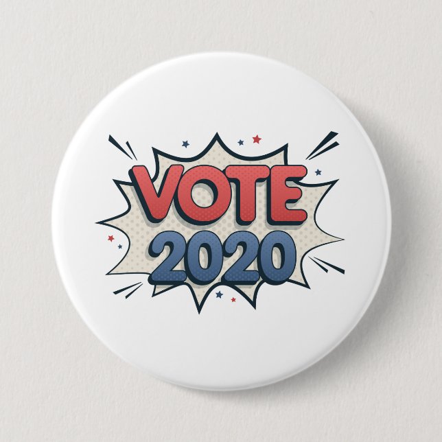 Vote 2020 7.5 cm round badge (Front)