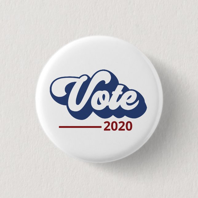 Vote 2020 Retro Red & Blue Button (Front)