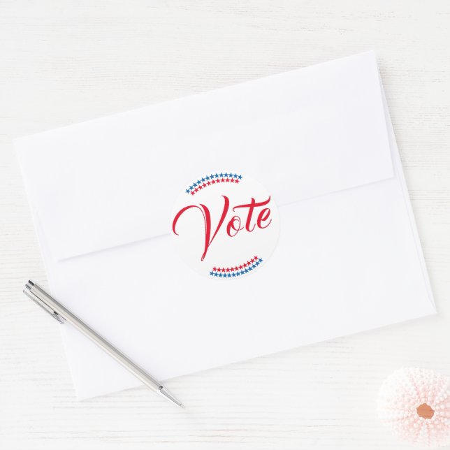 Vote 2024 American Presidential Election Patriotic Classic Round Sticker (Envelope)