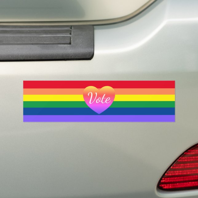 Vote 2024 Election Gay Pride LGBTQ Political  Bumper Sticker (On Car)