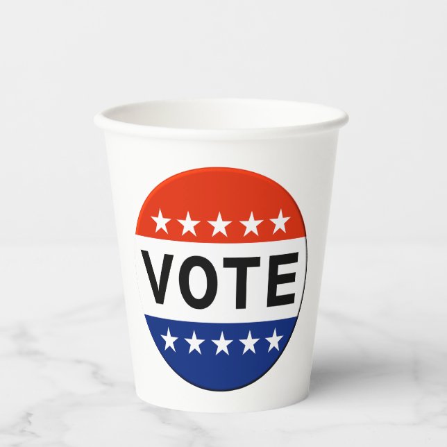Vote 2026 Midterm Election Paper Cups (Front)