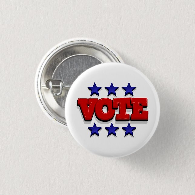 Vote 3 Cm Round Badge (Front & Back)